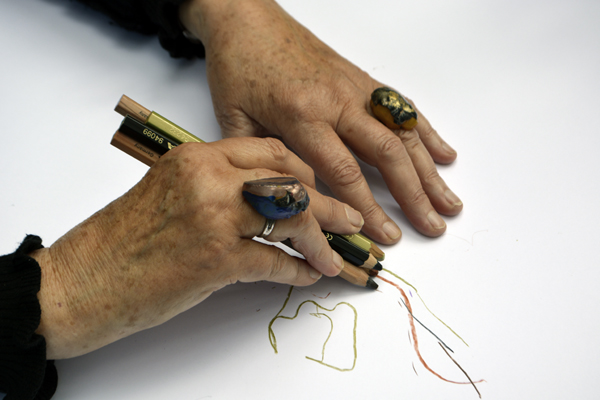 Cally Trench, <i>Hands of Malgorzata Bialokoz Smith drawing, 17th March 2019