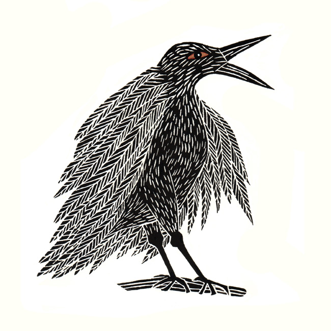 Singing: Linocut by Cally Trench