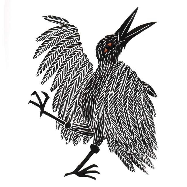 Dancing: Linocut by Cally Trench