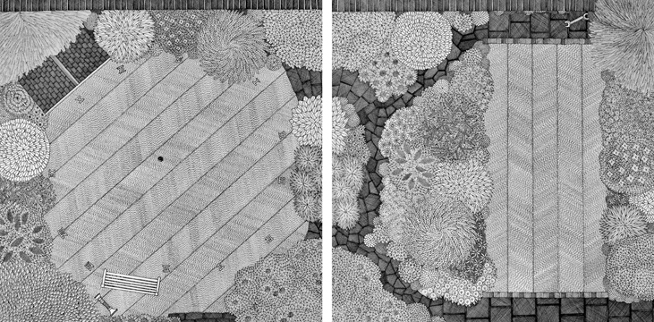 Aunt A's Garden I and II by Cally Trench