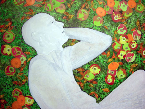 Cally Trench: Philip Lee with apples and oranges
