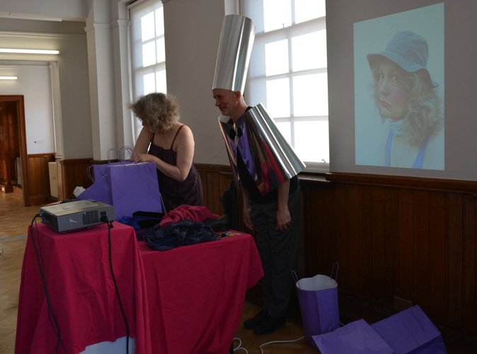 Sixteen Dada Heads performance by Cally Trench and Philip Lee